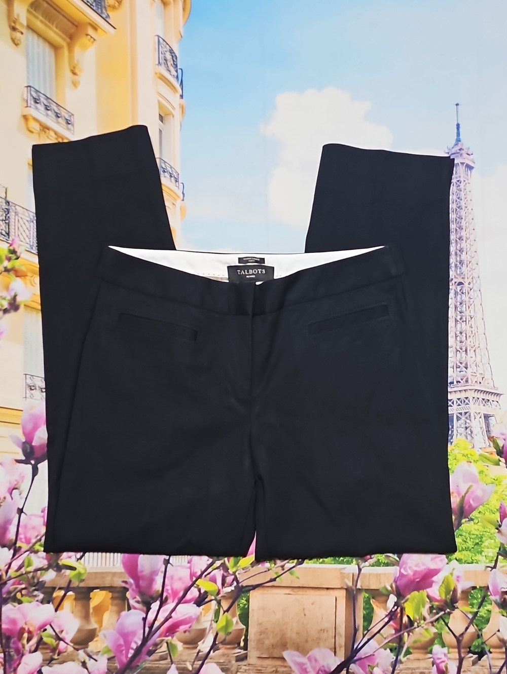 Talbots Black Straight-Leg Hampshire Curvy Dress Pants Size 2P Petite